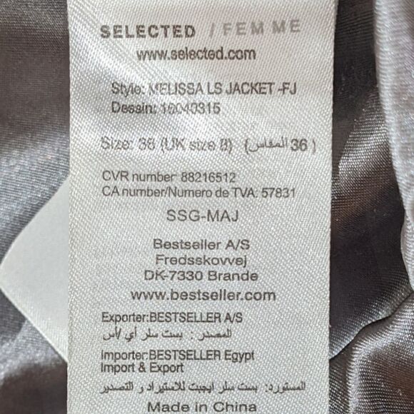 Selected Femme Jeans Women's Varsity Jacket Size 36 Style Melissa LS-Jacket-FJ - Picture 7 of 8